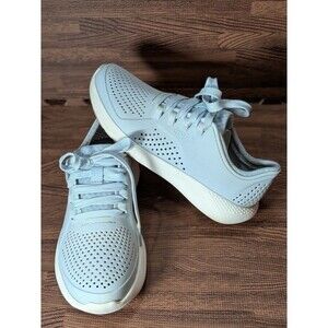 Crocs LiteRide Pacer Womens Sz 6 Light Blue Lace-Up Comfort Sneakers 205234 EUC
